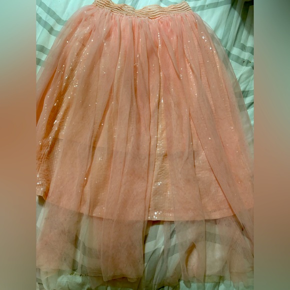 Bundle 3 for $15. Arizona Jean Company Sparkling Peach Midi Skirt. Size 10-12. - Picture 1 of 6